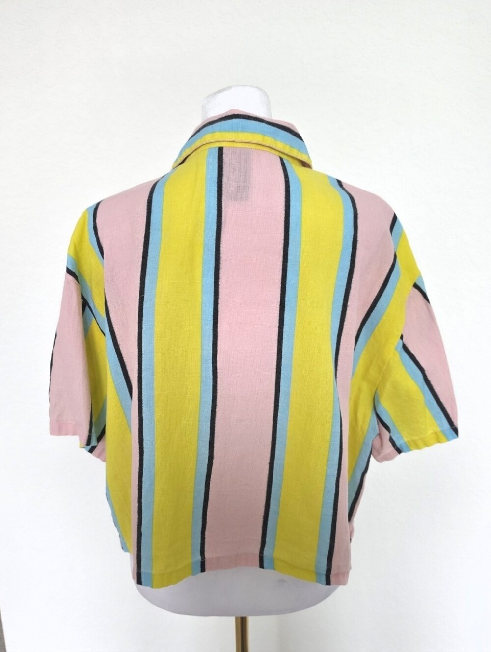 COLLUSION+ Pastel Striped Button-Up Shirt | Oversized Summer Top | UK 18 / US 14 - Picture 3 of 6